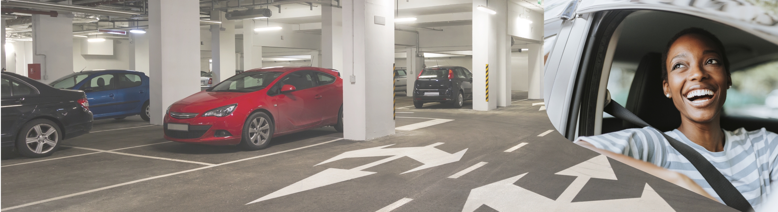 Spacious underground parking garage at Preston Square